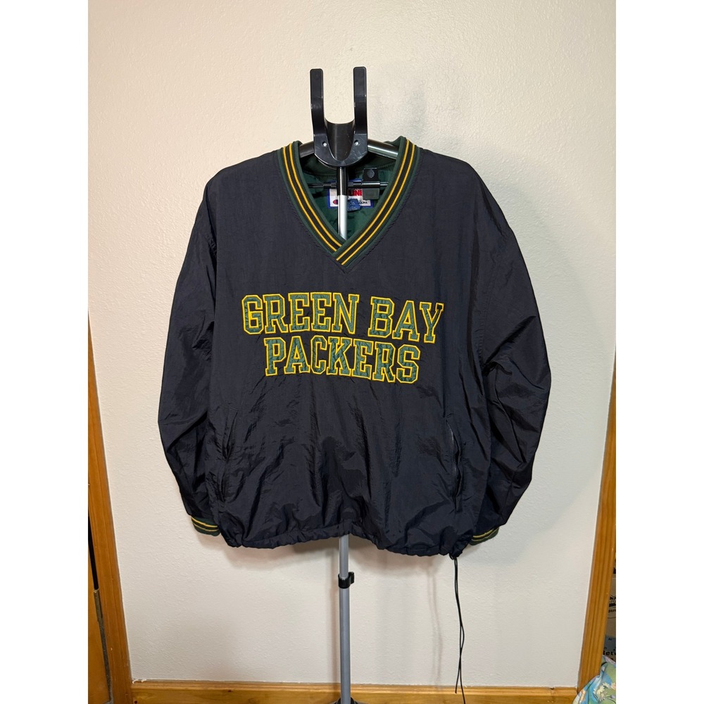 Vintage Green Bay Packers NFL Pro‎ Line Champion Windbreaker Pullover Mens Large